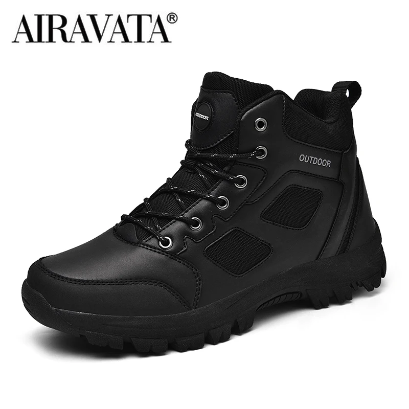 Men Tantical Boots Outdoor Classical Combat Boots Thick Platform Male Walking Shoes Mens Sneakers Plus Size 49