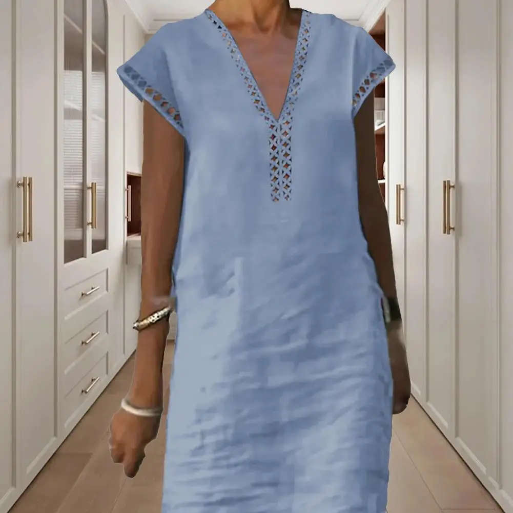 

Женское летнее платье с коротким рукавом