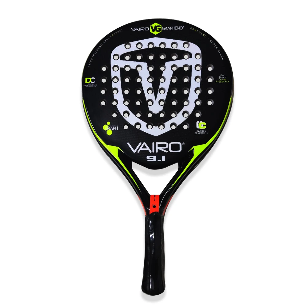 New 3K Carbon Fiber Padel Tennis Racket Soft Face Paddle Racquet Bag Cover VAIRO 9.1 Thick 38mm  Weight 375g