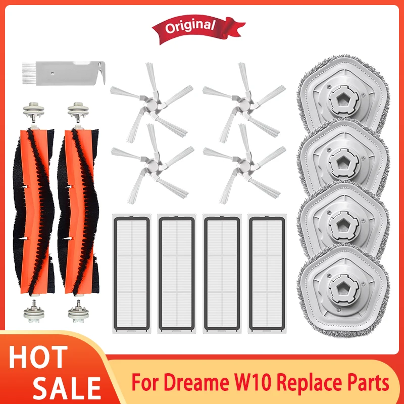 

NEW Original Durability Materials Parts For Dreame Bot W10 Detachable Main Side Brush Hepa Filters Mop Cloth Replace Accessories