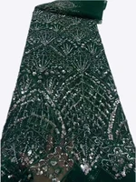 5yardspc green high grade african wedding tulle lace fabric with amazing tube beads sequins embroidery new french net lace