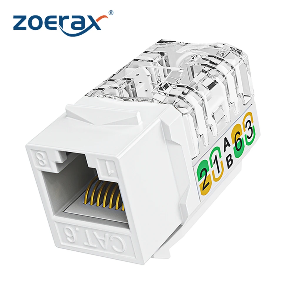 Узкий профиль ZoeRax RJ45 Cat6 Jack 1/10/30-Pack 90-градусный Ethernet отверстие вниз Keystone адаптер