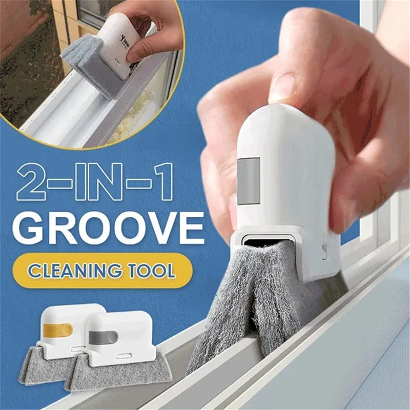 

2-In-1 Creative Window Groove Cleaning Tool Window Groove Cleaning Brush Cloth Window Slot Cleaning Brush Groove Cleaning Brush