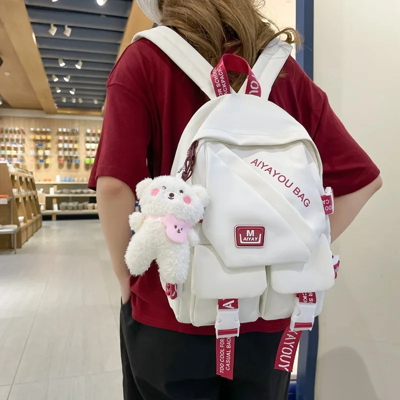 

Новинка 2022, рюкзак контрастных цветов с надписью, новый и милый студенческий уличный рюкзак