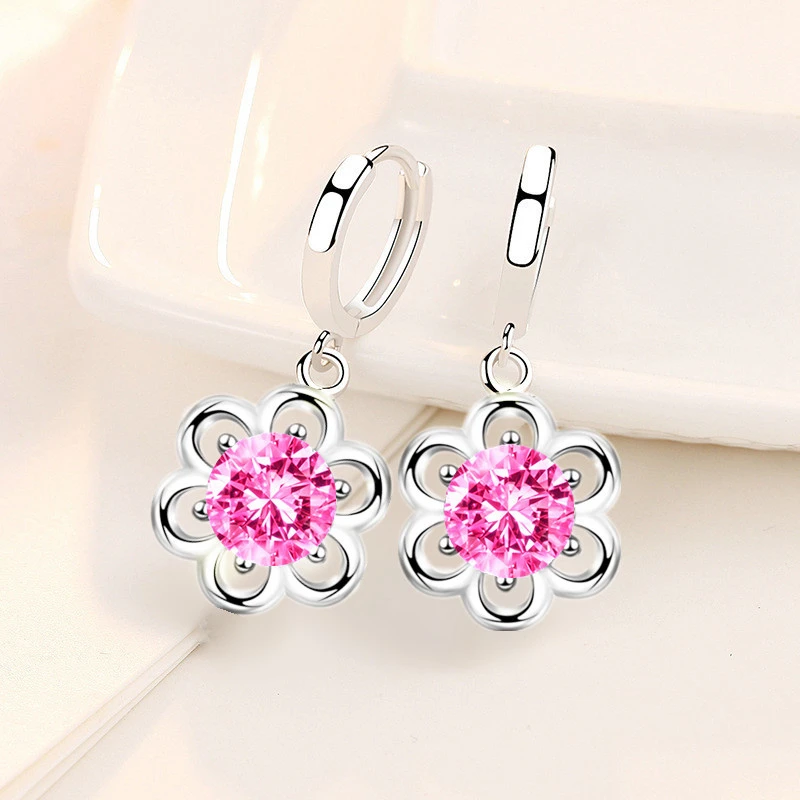 

Женские серьги-подвески из циркония, с серебряным покрытием