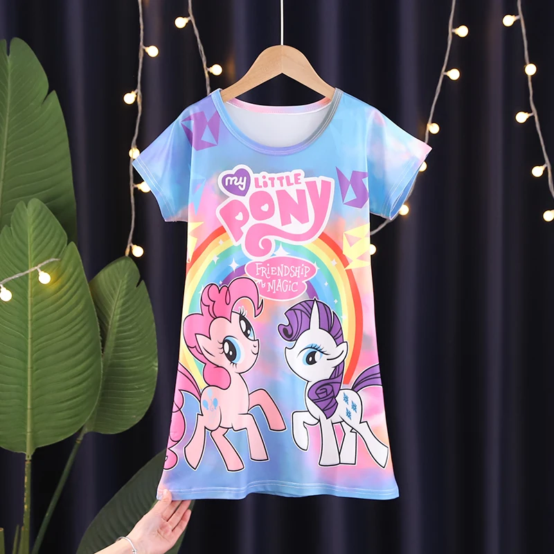 

Unicorn Cotton Nightdress Little Teen Girl Pajamas Dresses Children Cartoon Summer Nightgown Home Clothes Kids Sleepwear Gecelik