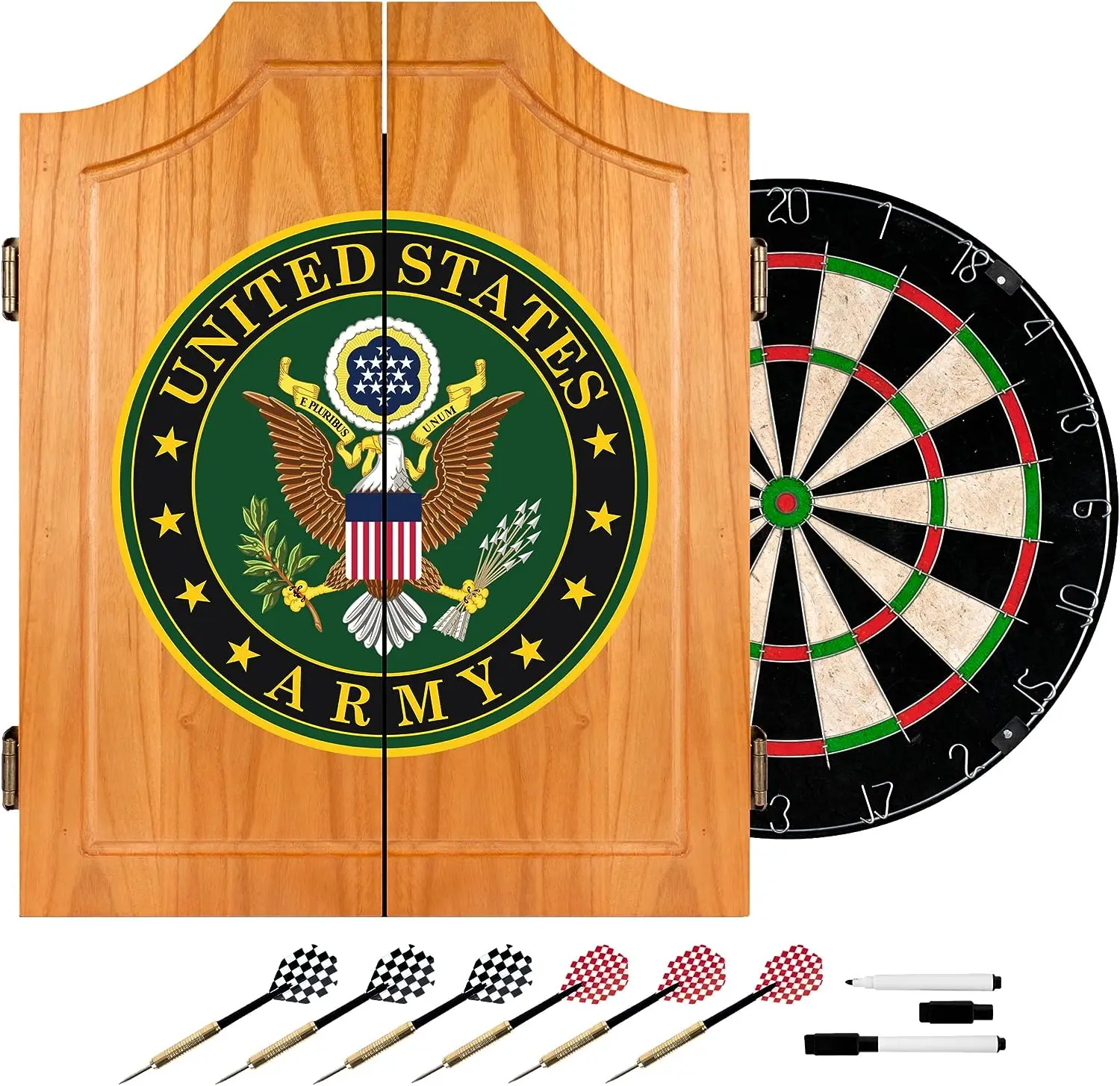 

States Wood Dart Cabinet Set