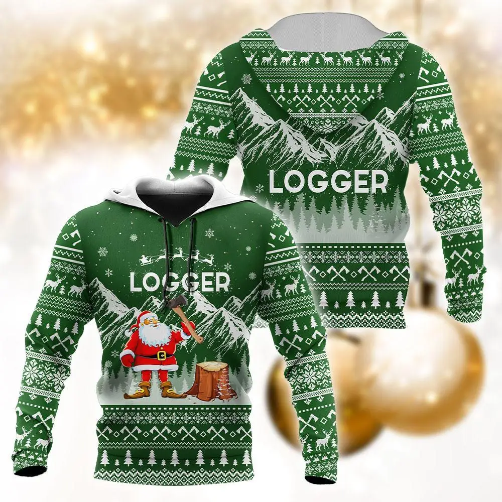 

2021 New Christmas Essential Hoodie Zipper Knit Pattern Men 3D Printing Casual Unisex Sweater Harajuku Pullover Sportswear-32