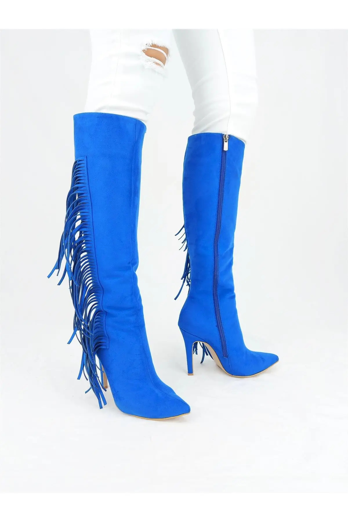 

Women's Fashion Handmade Special Suede Tassels Stiletto Female