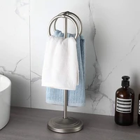 stainless steel bathroom hand towel ring fingertip towel holder stand kitchen vanity countertops towels rack 2 hanging rings