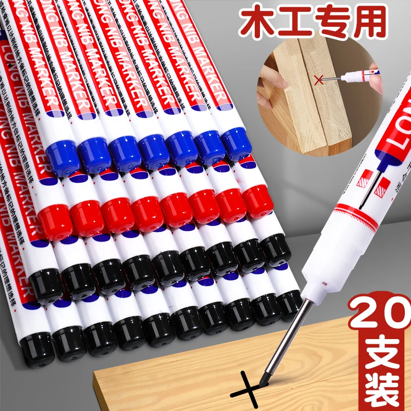 

1/8Pc/Set Long Head Markers Pen Multi-purpose Deep Hole Bathroom Woodworking Decoration Marker Pens Pen Red/Black/Blue/Green Ink
