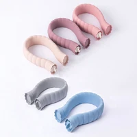 heating water storage bags explosion proof portable neck warmer silicone hot water bottle u shape with knitted cover