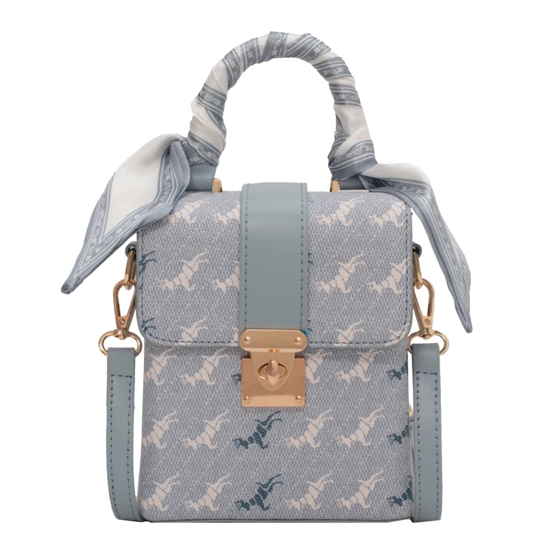 

New fashion silk scarf women's shoulder bag girl's mobile phone bag simple vertical PU Leather Messenger Bag