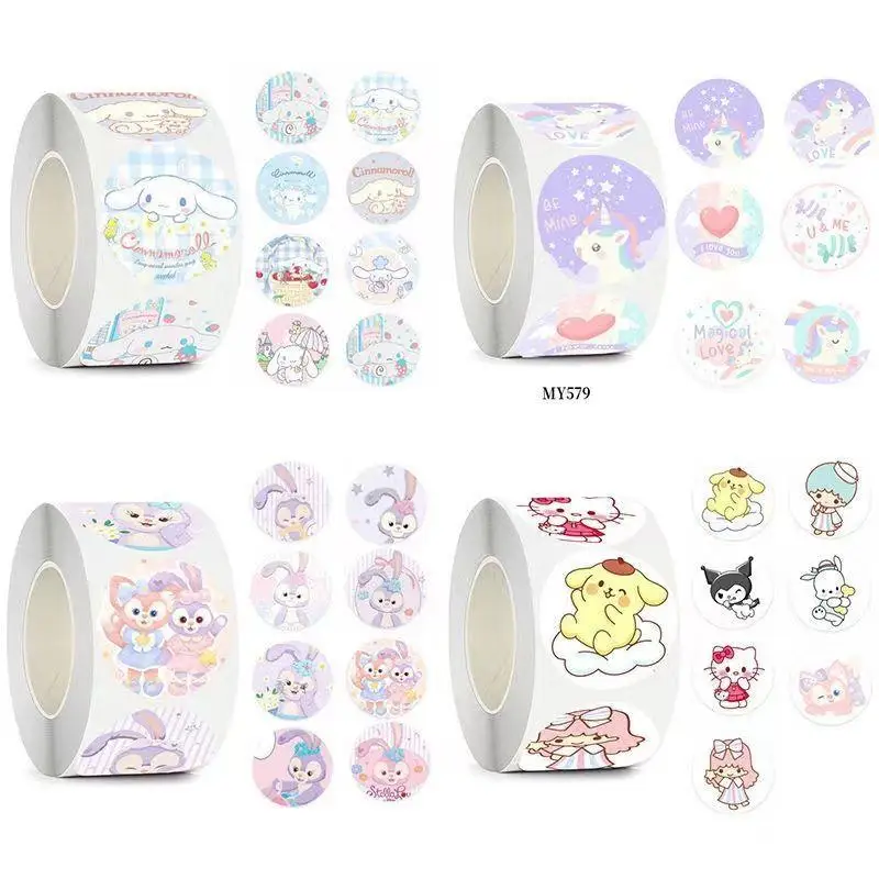 

Kawaii Sanrios Stickers Cute Hellow Kittys Kuromi My Melody Cinnamoroll Cartoon Decorative Stickers Toys for Girls Gifts