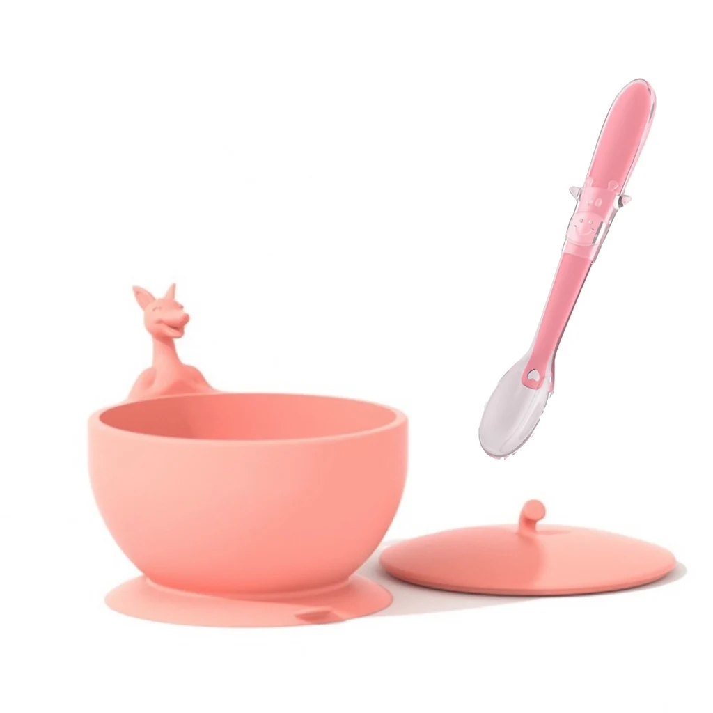 

1 set silicone bowl silicone plate for baby feeding utensils