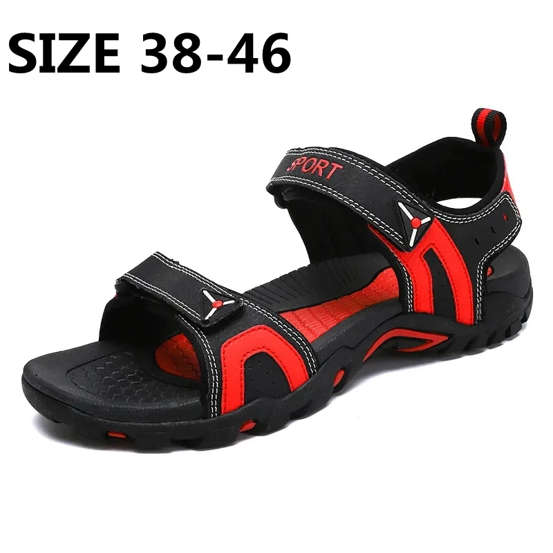 

Сандалии мужские пляжные в римском стиле, Модные Повседневные туфли, плоская подошва, уличные кроссовки, большие размеры 38-46, на лето