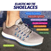 elastic laces sneakers shoelaces without ties round metal strap cord lock kids adult unisex slip on shoes 1 pair 19 colors