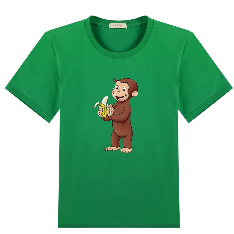

100% Cotton New Summer Baby Boys T shirt Curious George Cartoon Print Kids T-Shirts Funny Monkey Children Girls Tops Clothes