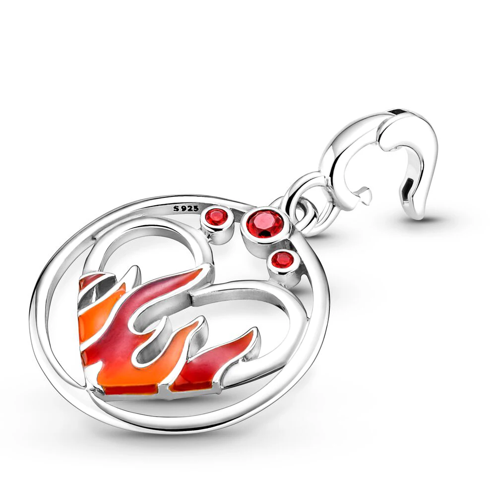 Mini Médaillon Argent 925 pour Femme, Fermer les Yeux, enquêter à l'Intérieur, Allume-moi, Ailes Brûlantes, Puissance de la Lune, Flamme Brûlante, Bracelet Cadeau DIY