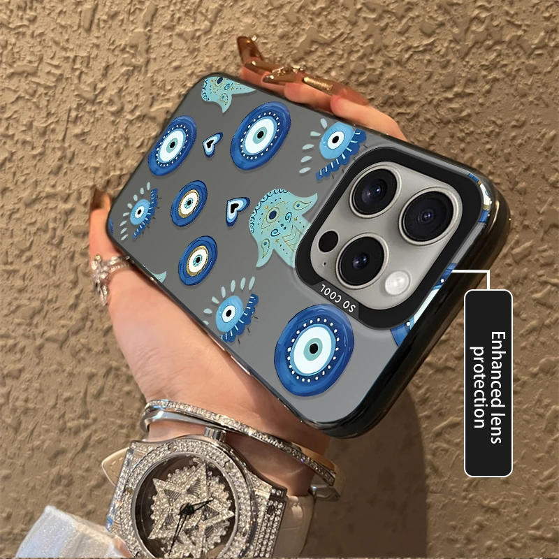 Матовый чехол с глазами для iPhone 16 E 15 Pro Max 14 Plus 13 12 Mini 11 Pro Max XS X 8 7 SE, акриловый силиконовый противоударный жесткий чехол (art.: 3920cf120bee5) - 3920cf120bee5