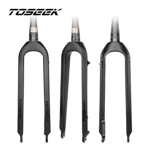 Вилка из углеродного волокна TOSEEK, передняя вилка для горного велосипеда, детали для горного велосипеда, дисковый тормоз 160 мм, коническая труба 1-1/8 дюйма-1-1/2 дюйма