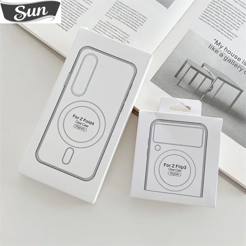 Прозрачный магнитный чехол для Macsafe Magsafe Samsung Galaxy Z Fold 5 Flip 4 3 ZFold ZFlip Fold5 Mac Safe Чехол