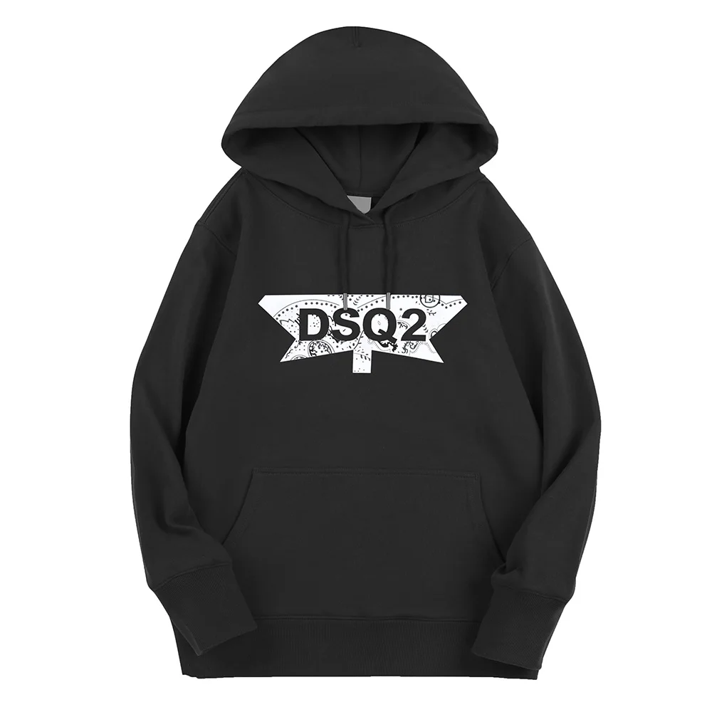 

DSQ2 - men's long sleeve cotton hoodie, unisex clothing, high quality, casual, warm, with letters, winter collection hoodie