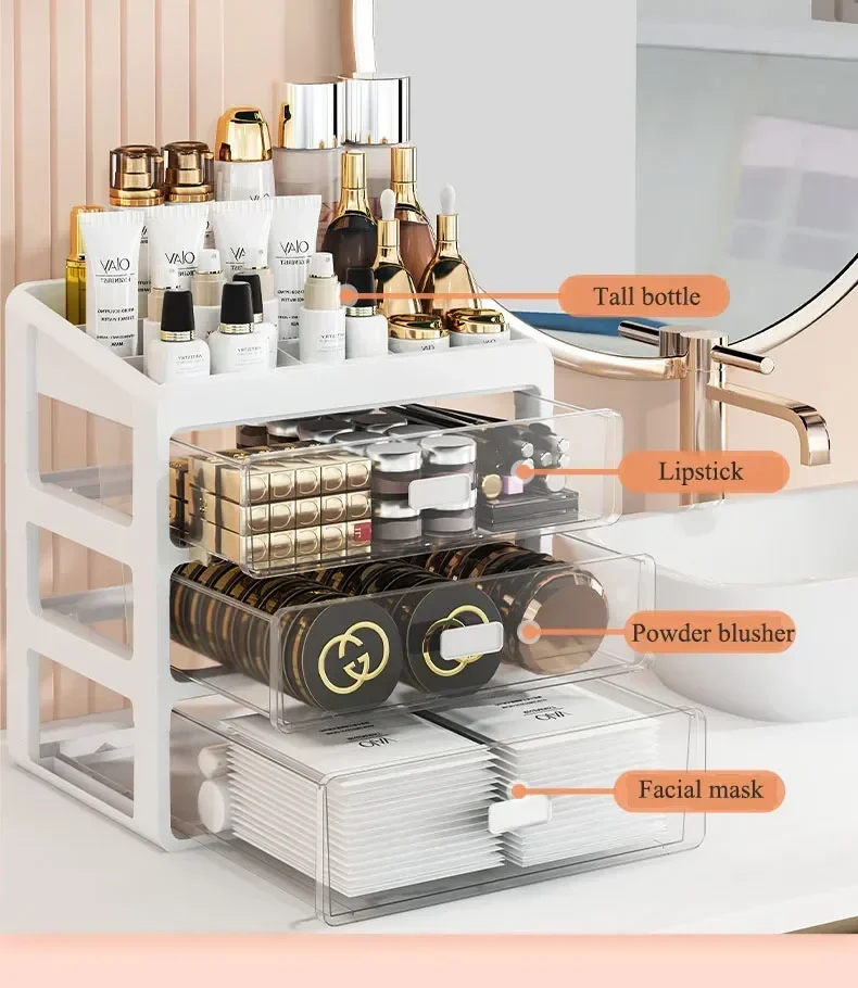 

Настольная подставка для губной помады, настольный органайзер для косметики, ящик для хранения косметики, коробка для косметики и ухода за кожей