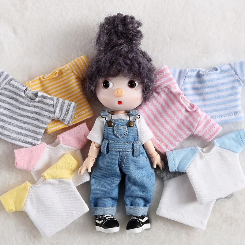 

Ob11 Doll Clothing Accessories 1/12 Points BJD Doll Clothing MJ Pig Sister Head Short Sleeve T-shirt Molly Obtisu11 Doll Clothin