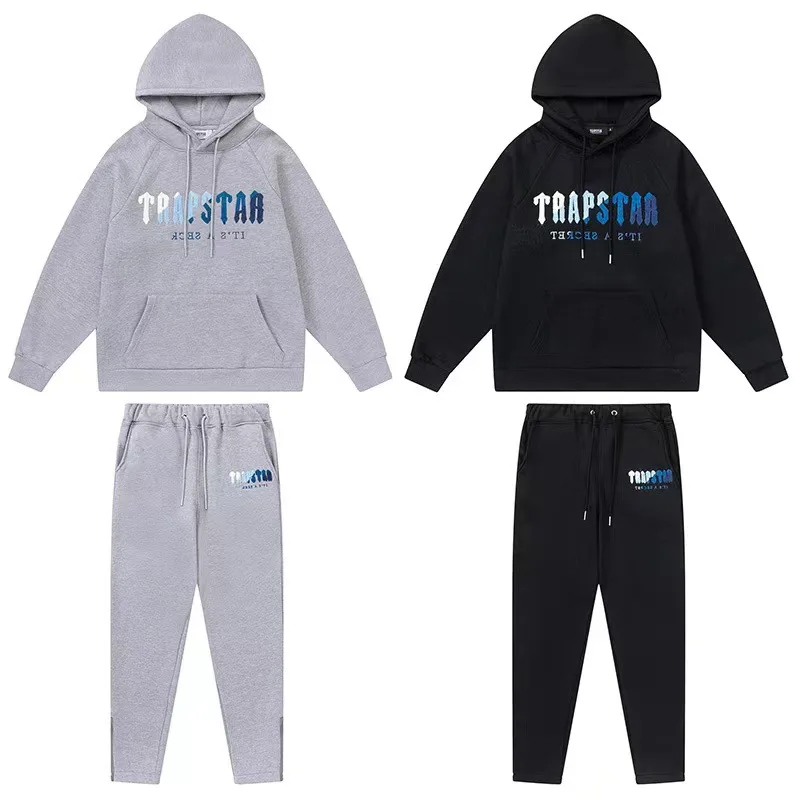 London Trapstar Tracksuit Set Top Quality Embroidered Sweatshirt Spring High Street Hoodie Casual Loose Long Sleeve Men Suit