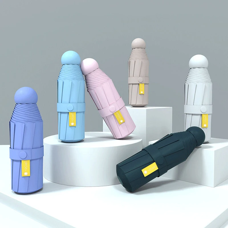 

Мини-Зонт от дождя и солнца складной с защитой от ветра