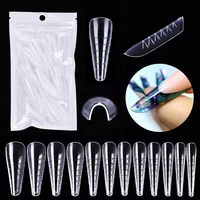 60100pcs dual forms tips quick extension gel mold nail system full cover tips nail extension forms for manicuring tools set