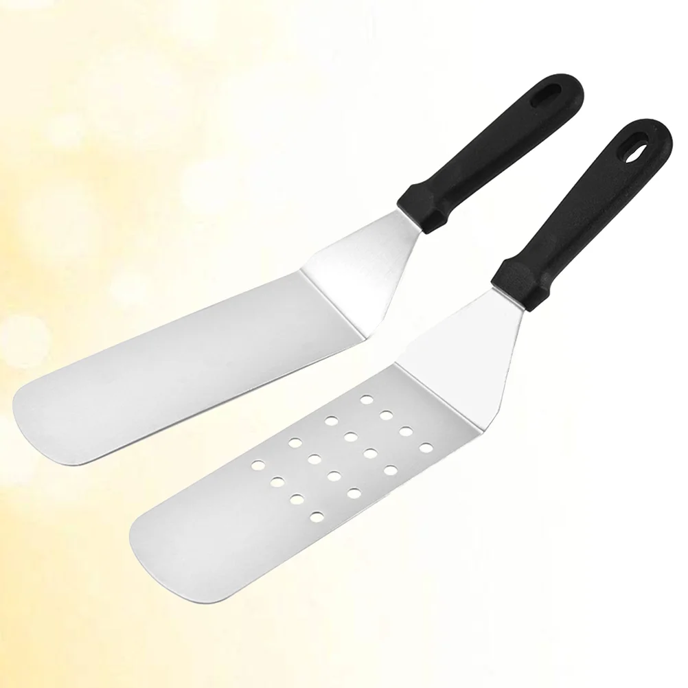 

2pcs Metal Spatula Set Griddle Spatulas for Flat Tops Teppanyaki Spatulas Turner Scraper Griddle Spatula Scraper