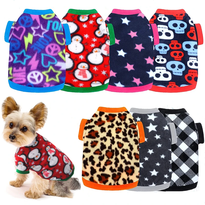 Soft Warm Fleece Pet Clothes Cute Skull Printed Pet Coat Puppy Dogs Shirt Jacket French Bulldog Pullover Camouflage Dog Clothing
