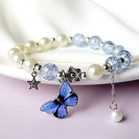 pearl crystal spacer beads butterfly starfish animals bracelets women girls sweet wrist chains beaded bracelet jewlery gift