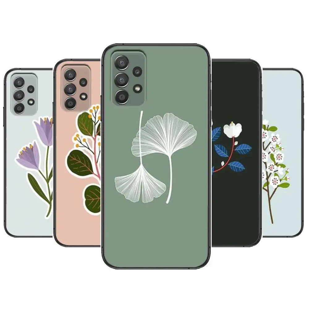 

Flower Floral Phone Case Hull For Samsung Galaxy A70 A50 A51 A71 A52 A40 A30 A31 A90 A20E 5G a20s Black Shell Art Cell Cove