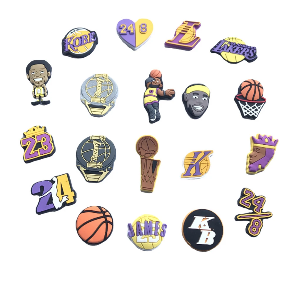 1pc Sports Basketball Allstar Shoe Charms Buckles PVC For Cr