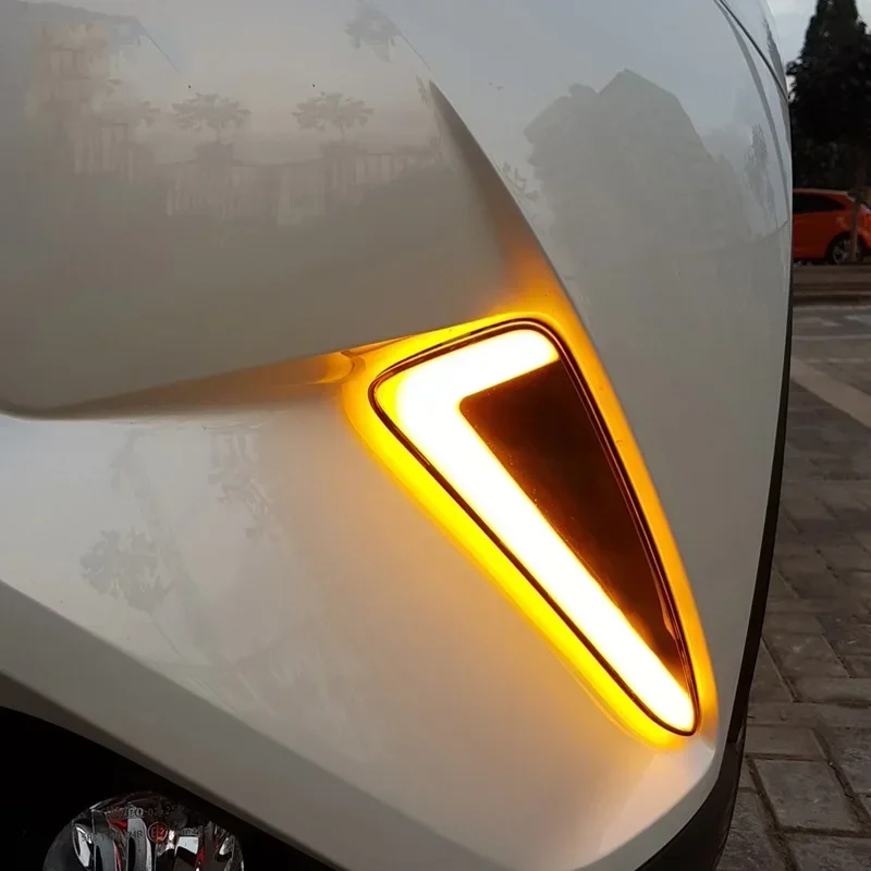 Автомобильные светодиодные дневные фонари DRL для Toyota C-HR CHR 2016 2017 2018 2019 желтые