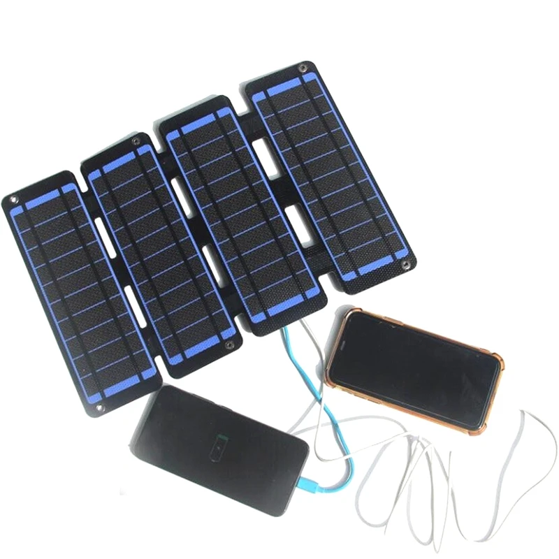 

13 Вт, 5 В, складное зарядное устройство, двойное USB-выходное зарядное устройство для мобильных устройств с солнечной батареей, голубое зарядное устройство