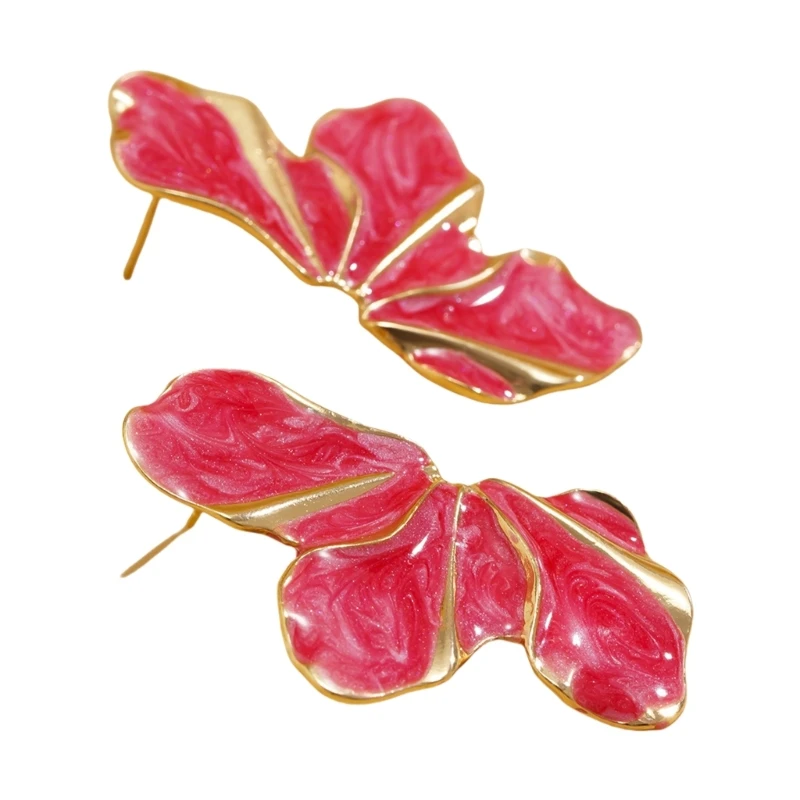 Современные серьги-капли неправильной формы с масляными цветами