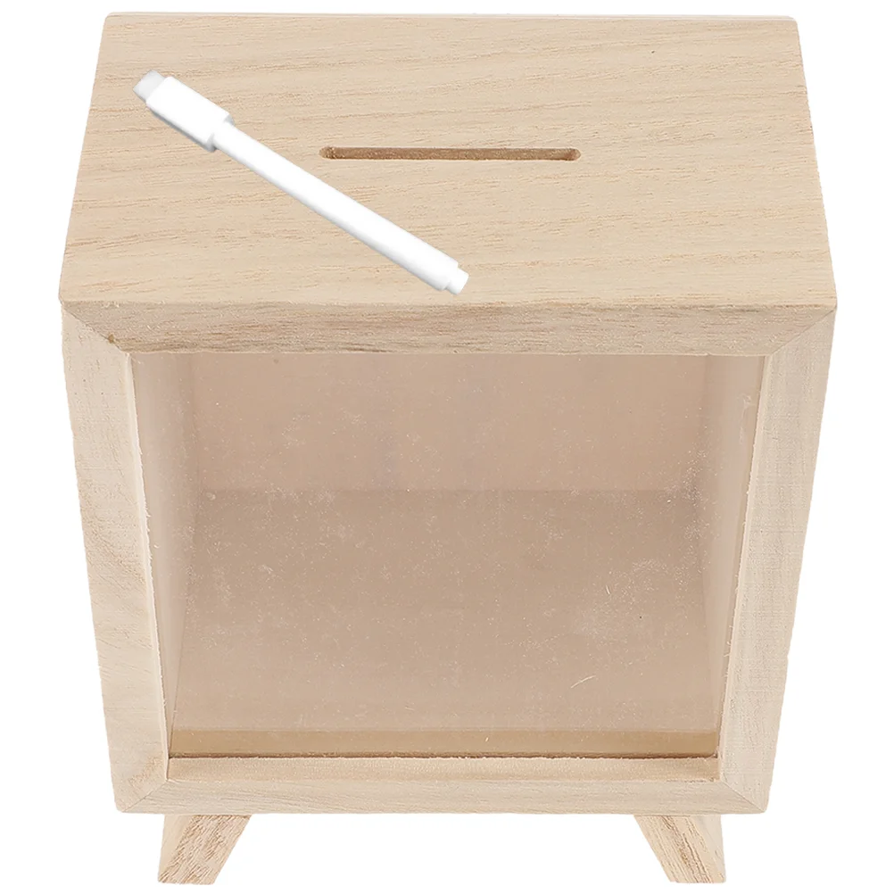 

Bank Piggy Box Money Coin Shadow Saving Kids Wooden Adult Savings Banks Custom Photo Frame Personalized Display Adults Case