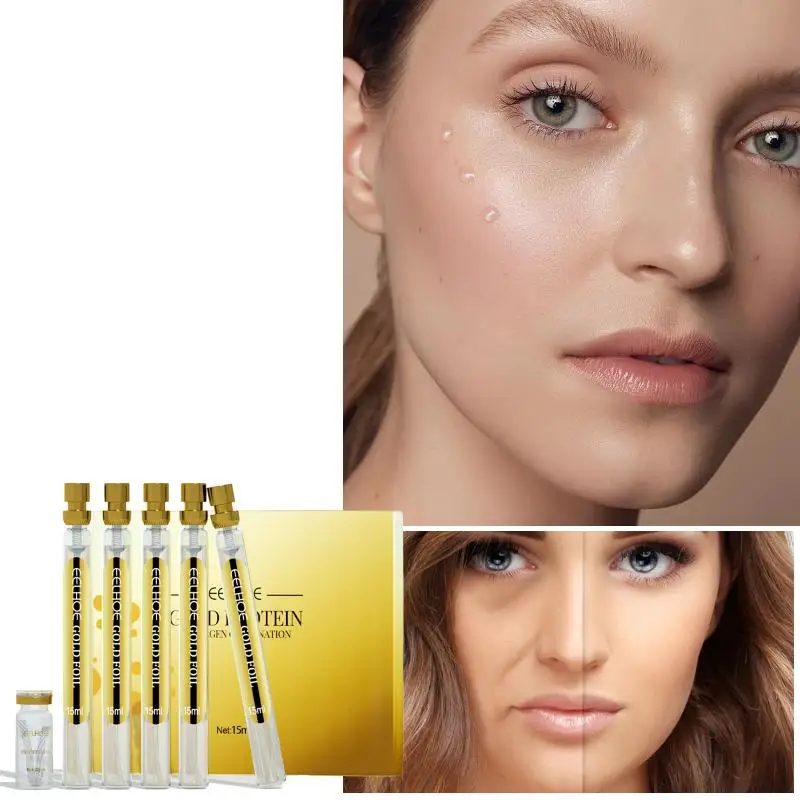 

New Silk Gold Protein Line Carving Anti Aging Essencia Collagen Protein Thread Face Lift Firming Fade Fine Wrinkle Skin Care Set