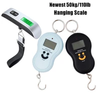 portable 50kg 10g hanging scale digital scale backlight electronic fishing weights pocket scale luggage scales black