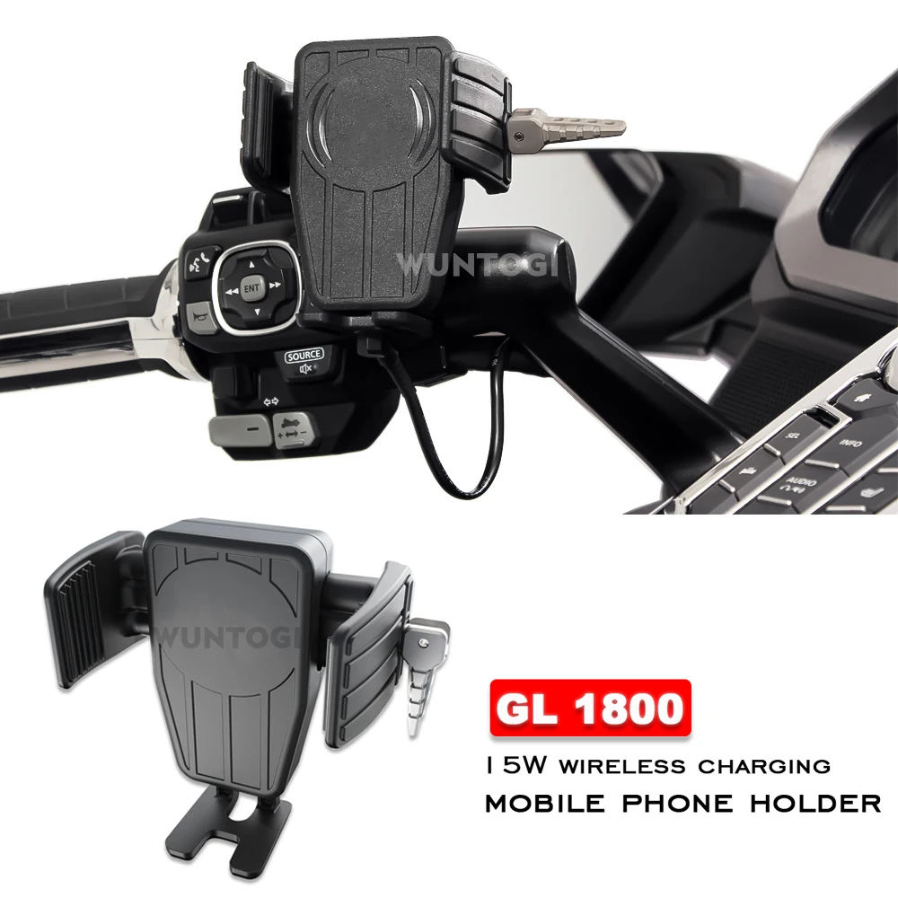 For HONDA GoldWing GL 1800 F6B GL1800 DCT 2018 - 2021 Gold Wing Motorcycle Wireless Charging GPS Phone Holder Navigation Bracket