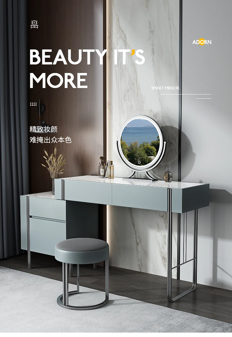 

Rockboard light extravagant dresser master bedroom modern simple storage cabinet integrated small makeup table 2022 new style