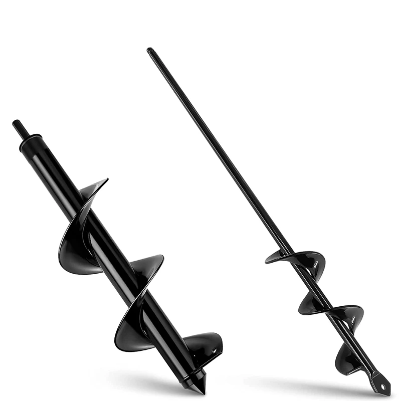 

Best Garden Auger Spiral Drill Bit 3X12 Inch & 1.6X16.5 Inch, Auger Drill Bit, Post Hole Digger For 3/8Inch Hex Drill