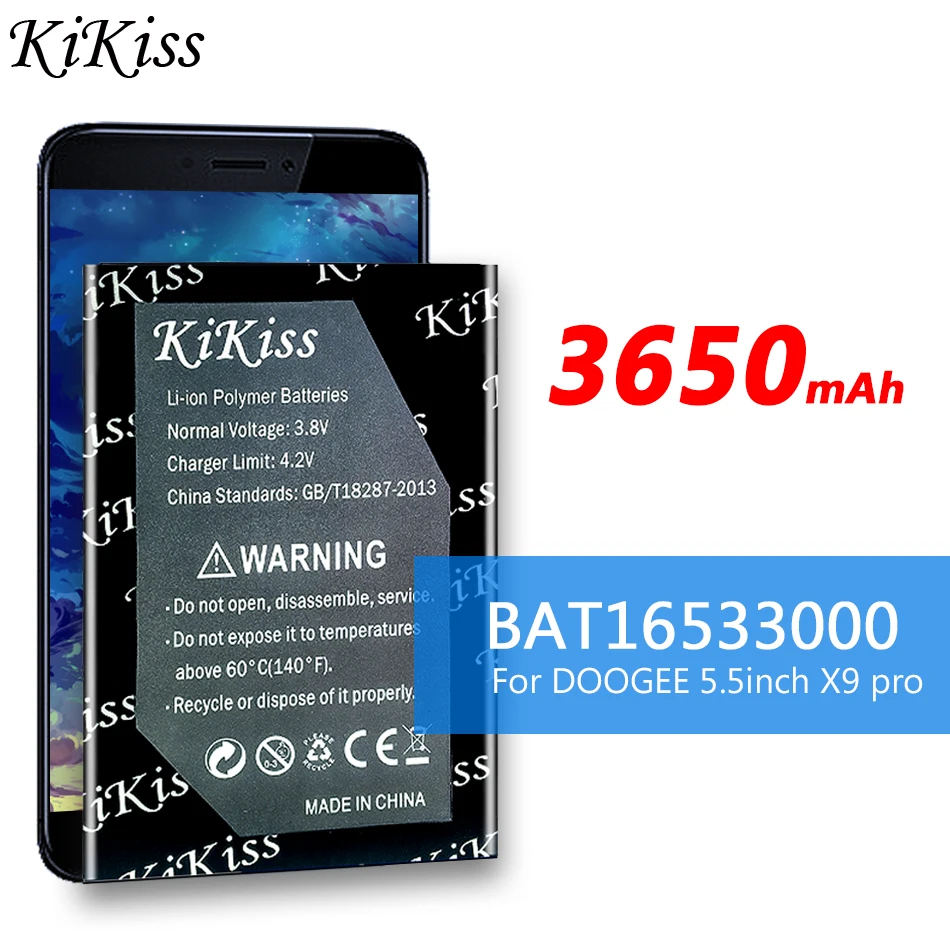 

Аккумулятор 3650 мАч для DOOGEE X9 Pro BAT16533000, сменный аккумулятор Для DOOGEE 5,5 дюймов X9 Pro X9pro, мобильный телефон