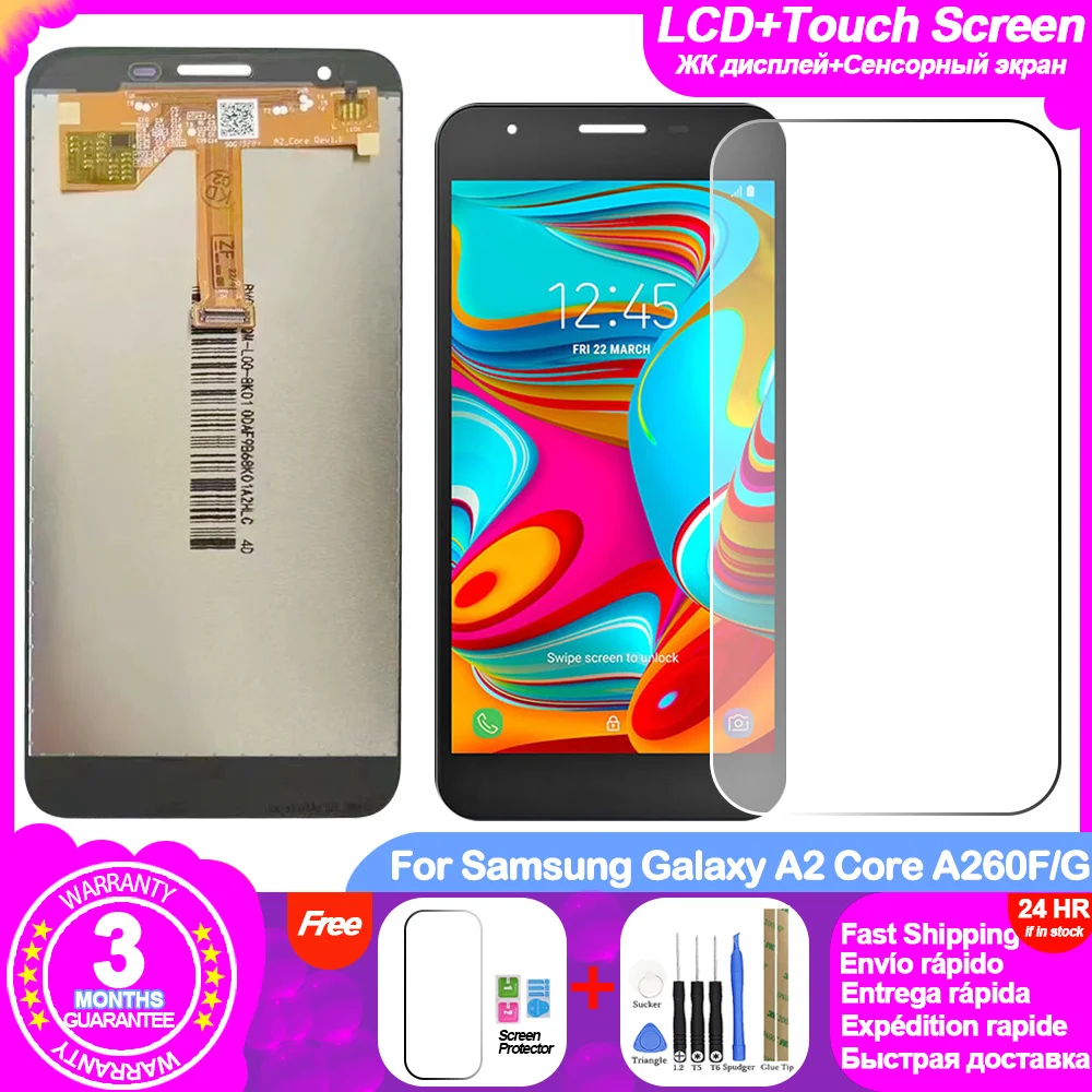 

Оригинальный ЖК-дисплей для Samsung Galaxy A2 Core ЖК-дисплей сенсорный экран SM-A260F SM-A260G 5 "замена дигитайзера в сборе