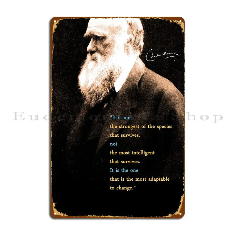 Карлез Дарвин Цитата 3 Pahleeloola металлический плакат дизайн ржавый Дизайн кухонный