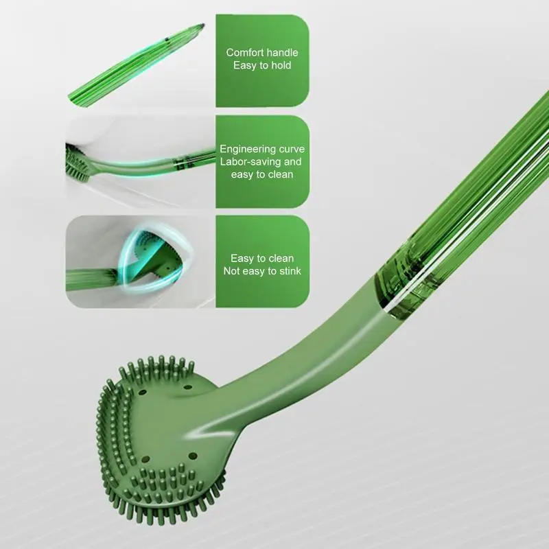 

Силиконовая щетка для унитаза с длинной ручкой, силиконовая щетина, щетина для унитаза для ванной комнаты, современные гигиенические аксессуары для уборки